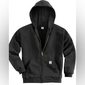 Carhartt Men's Black Midweight Hooded Zip Front Sweatshirt k122